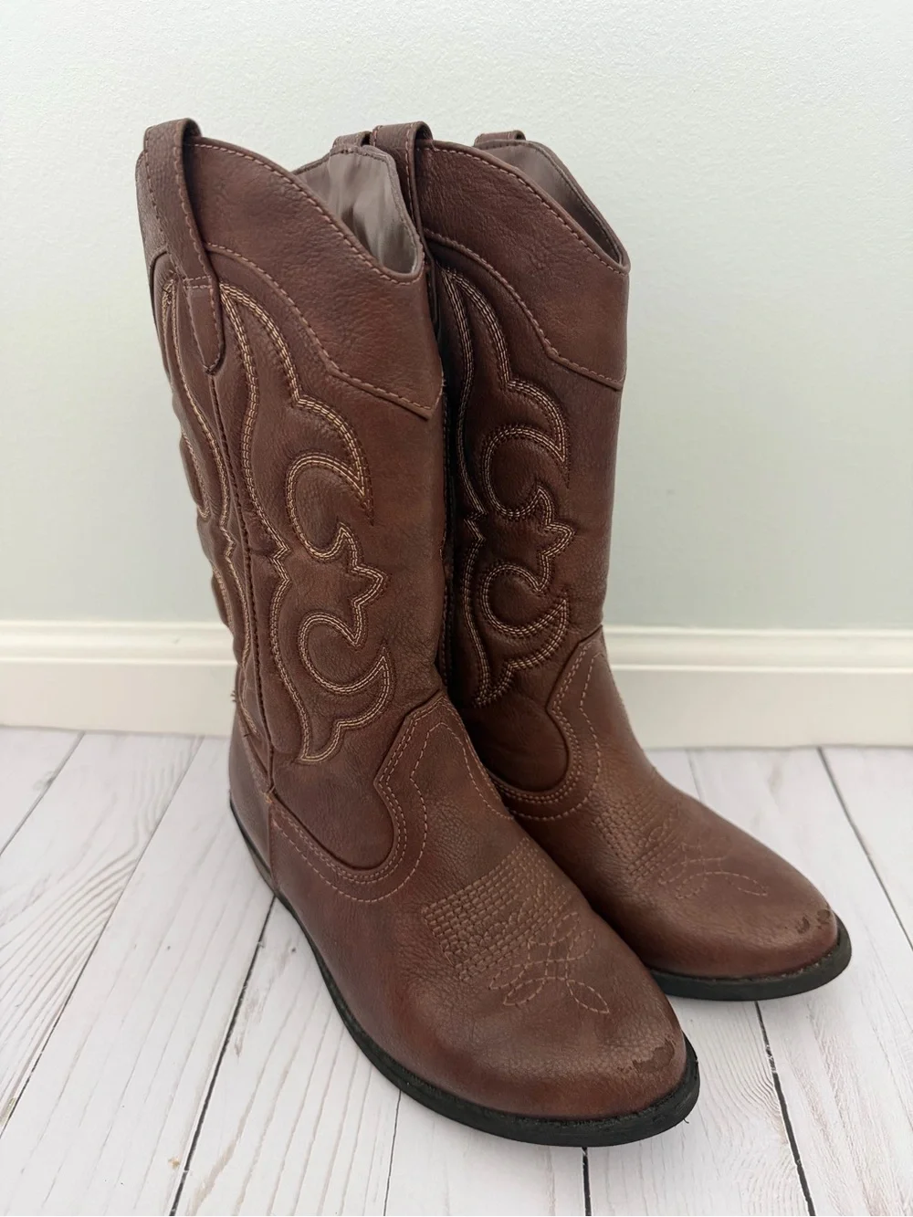 Cat & Jack Brown Kids Western Cowboy Boots
